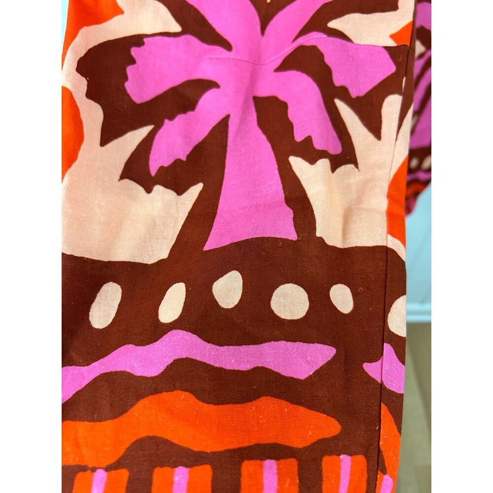 Crosby by Mollie Burch XS Tropical Palm Print Linen Blend Pants Boho - Picture 6 of 11